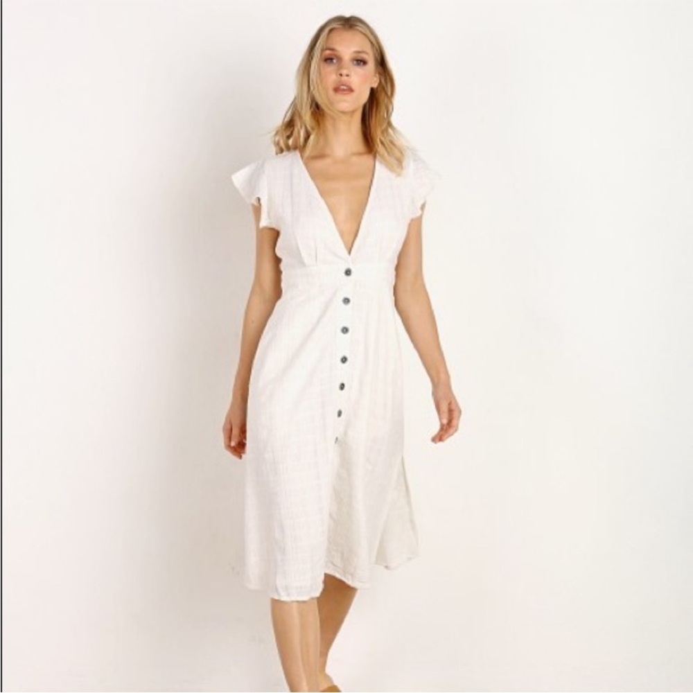 Revolve L*space Button Front Midi Dress in Ivory